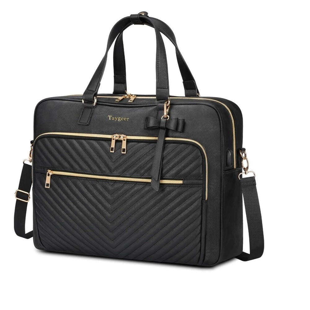 Taygeer 17 Inch Laptop Bag for Women, Large Convertible Quilted Briefcase Bac